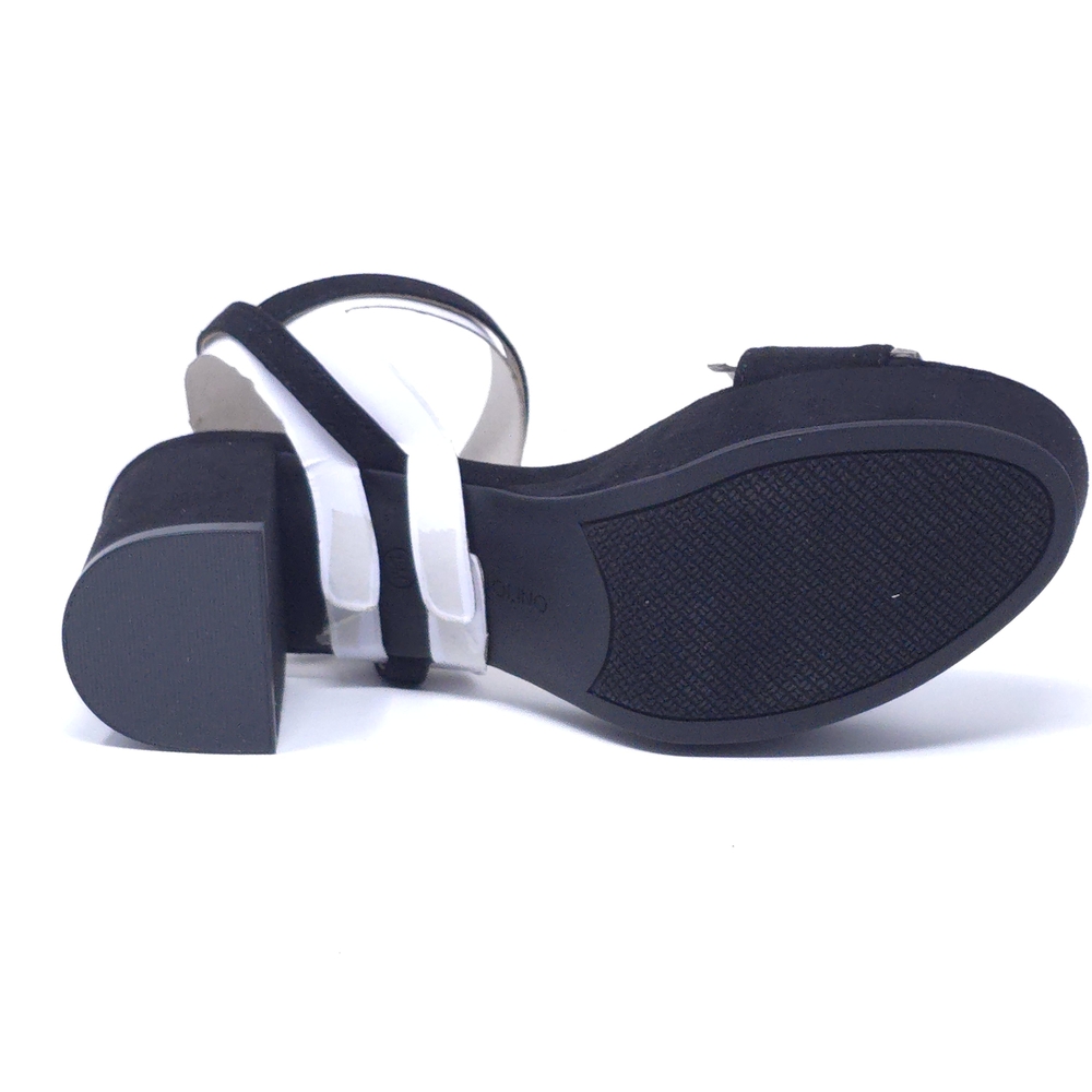 Bandolino Pennie 2 Genuine Suede Block Heel Ankle Strap Sandals Black 6M - Picture 7 of 11